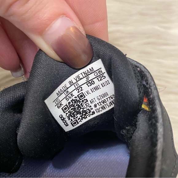 Adidas Infant Girl Baby Black Floral FortaRun Velcro Strap Running Shoes Sneaker - Picture 10 of 10